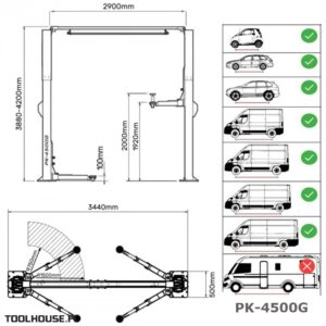 lattiavapaa 2 pilarinostin 4.5 tonnia